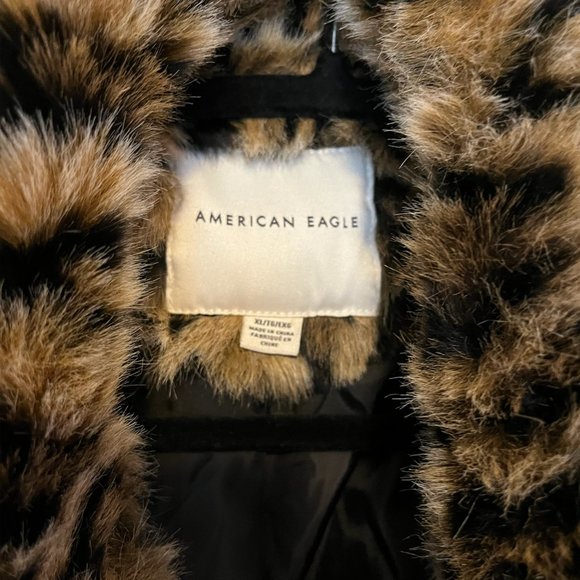 American Eagle Leopard Faux Fur Coat - XL - Picture 3 of 5